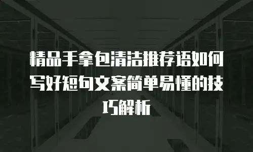 精品手拿包清洁推荐语如何写好短句文案简单易懂的技巧解析