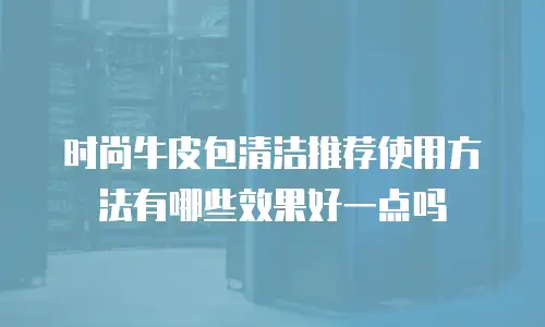 时尚牛皮包清洁推荐使用方法有哪些效果好一点吗
