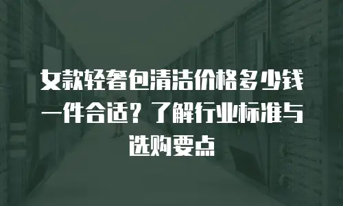 女款轻奢包清洁价格多少钱一件合适？了解行业标准与选购要点