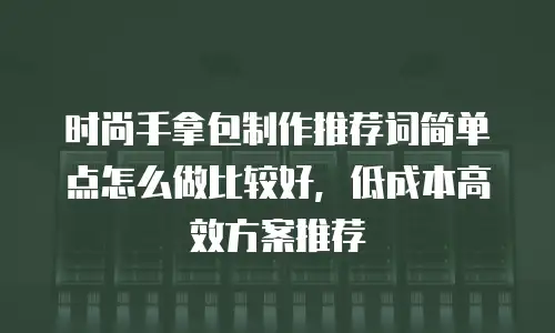 时尚手拿包制作推荐词简单点怎么做比较好，低成本高效方案推荐