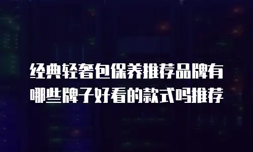 经典轻奢包保养推荐品牌有哪些牌子好看的款式吗推荐
