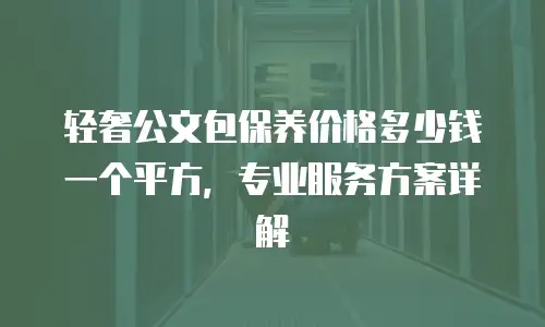 轻奢公文包保养价格多少钱一个平方，专业服务方案详解