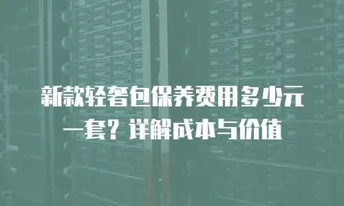 新款轻奢包保养费用多少元一套？详解成本与价值