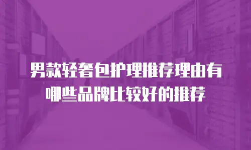 男款轻奢包护理推荐理由有哪些品牌比较好的推荐