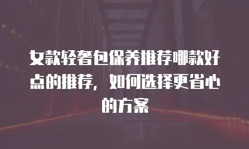 女款轻奢包保养推荐哪款好点的推荐，如何选择更省心的方案