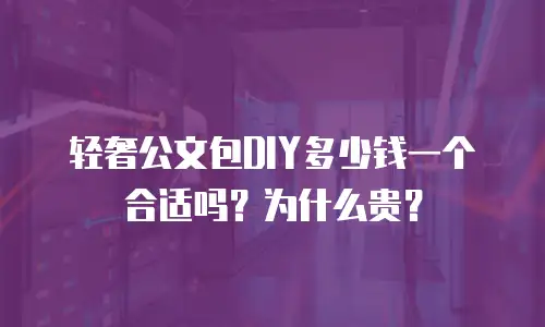 轻奢公文包DIY多少钱一个合适吗？为什么贵？