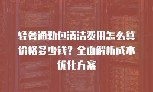 轻奢通勤包清洁费用怎么算价格多少钱？全面解析成本优化方案