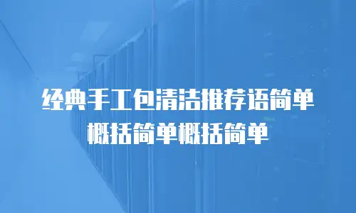 经典手工包清洁推荐语简单概括简单概括简单
