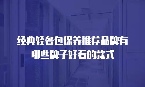 经典轻奢包保养推荐品牌有哪些牌子好看的款式