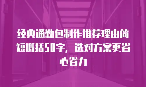 经典通勤包制作推荐理由简短概括50字，选对方案更省心省力
