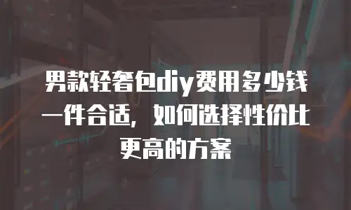 男款轻奢包diy费用多少钱一件合适，如何选择性价比更高的方案