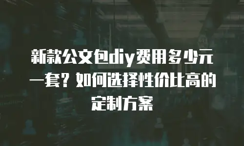 新款公文包diy费用多少元一套？如何选择性价比高的定制方案