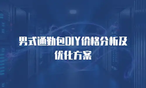 男式通勤包DIY价格分析及优化方案