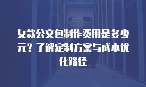 女款公文包制作费用是多少元？了解定制方案与成本优化路径