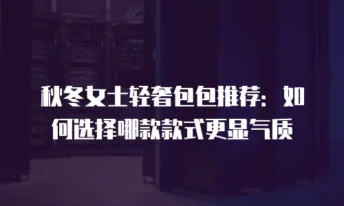 秋冬女士轻奢包包推荐：如何选择哪款款式更显气质