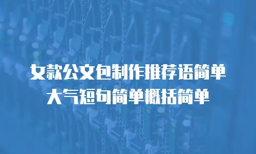 女款公文包制作推荐语简单大气短句简单概括简单