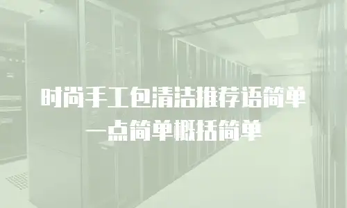 时尚手工包清洁推荐语简单一点简单概括简单