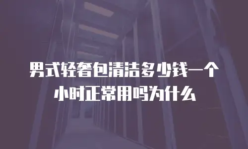 男式轻奢包清洁多少钱一个小时正常用吗为什么