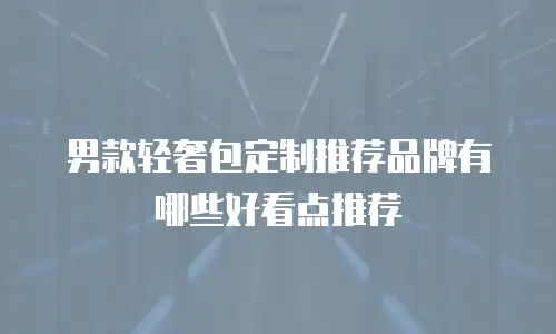 男款轻奢包定制推荐品牌有哪些好看点推荐