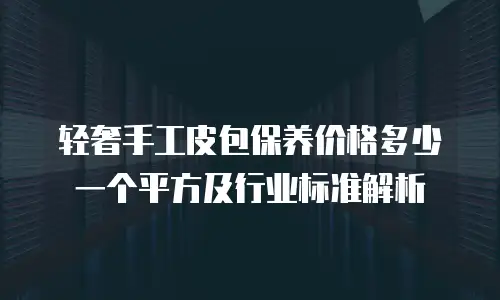 轻奢手工皮包保养价格多少一个平方及行业标准解析