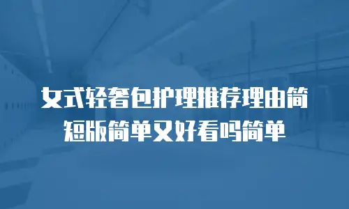 女式轻奢包护理推荐理由简短版简单又好看吗简单