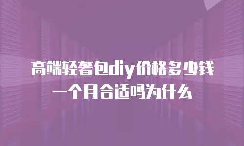 高端轻奢包diy价格多少钱一个月合适吗为什么