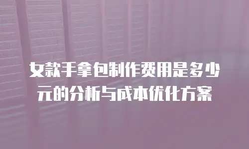 女款手拿包制作费用是多少元的分析与成本优化方案