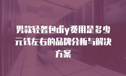 男款轻奢包diy费用是多少元钱左右的品牌分析与解决方案