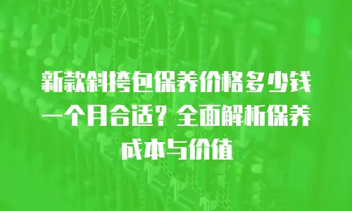 新款斜挎包保养价格多少钱一个月合适？全面解析保养成本与价值