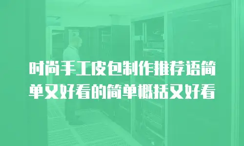 时尚手工皮包制作推荐语简单又好看的简单概括又好看