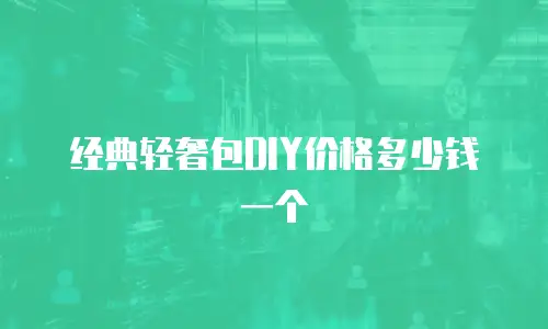 经典轻奢包DIY价格多少钱一个