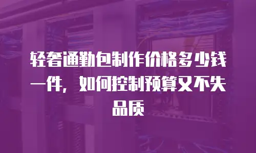 轻奢通勤包制作价格多少钱一件，如何控制预算又不失品质