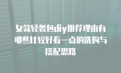 女款轻奢包diy推荐理由有哪些比较好看一点的选购与搭配思路