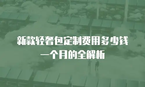 新款轻奢包定制费用多少钱一个月的全解析