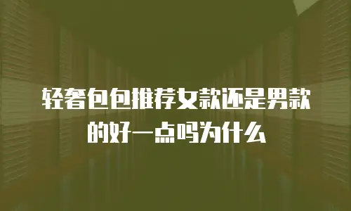 轻奢包包推荐女款还是男款的好一点吗为什么