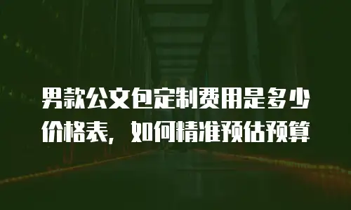 男款公文包定制费用是多少价格表，如何精准预估预算