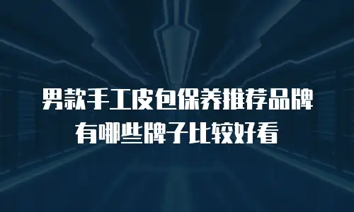男款手工皮包保养推荐品牌有哪些牌子比较好看