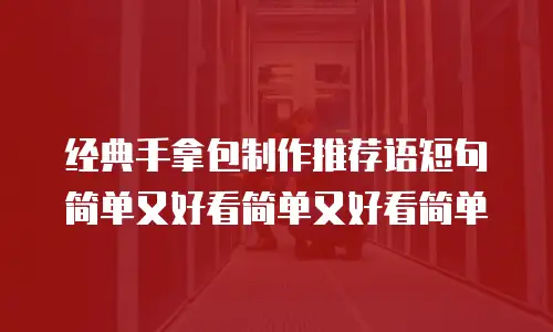 经典手拿包制作推荐语短句简单又好看简单又好看简单