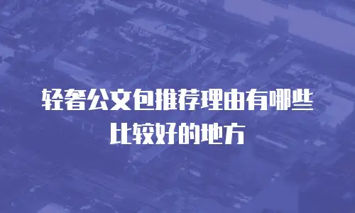 轻奢公文包推荐理由有哪些比较好的地方