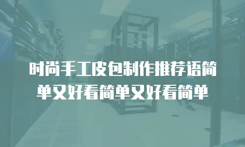 时尚手工皮包制作推荐语简单又好看简单又好看简单