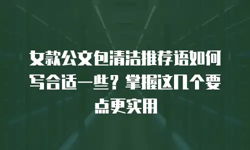 女款公文包清洁推荐语如何写合适一些？掌握这几个要点更实用