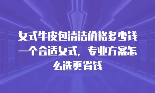 女式牛皮包清洁价格多少钱一个合适女式，专业方案怎么选更省钱