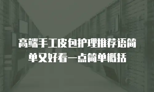 高端手工皮包护理推荐语简单又好看一点简单概括