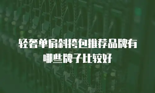 轻奢单肩斜挎包推荐品牌有哪些牌子比较好