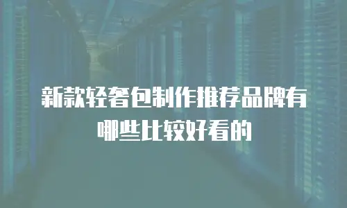 新款轻奢包制作推荐品牌有哪些比较好看的