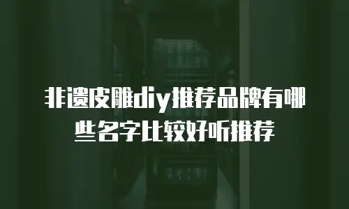 非遗皮雕diy推荐品牌有哪些名字比较好听推荐
