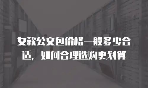 女款公文包价格一般多少合适，如何合理选购更划算
