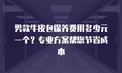 男款牛皮包保养费用多少元一个？专业方案帮您节省成本
