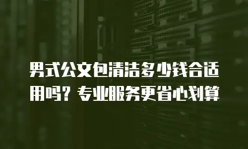 男式公文包清洁多少钱合适用吗？专业服务更省心划算