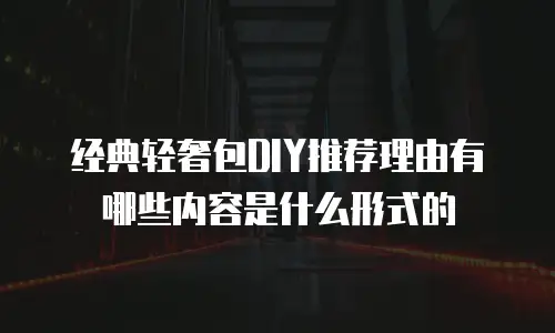 经典轻奢包DIY推荐理由有哪些内容是什么形式的